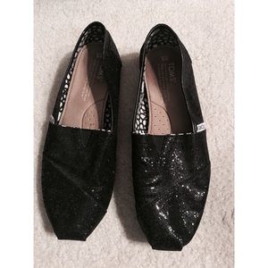 Black sequin TOMS